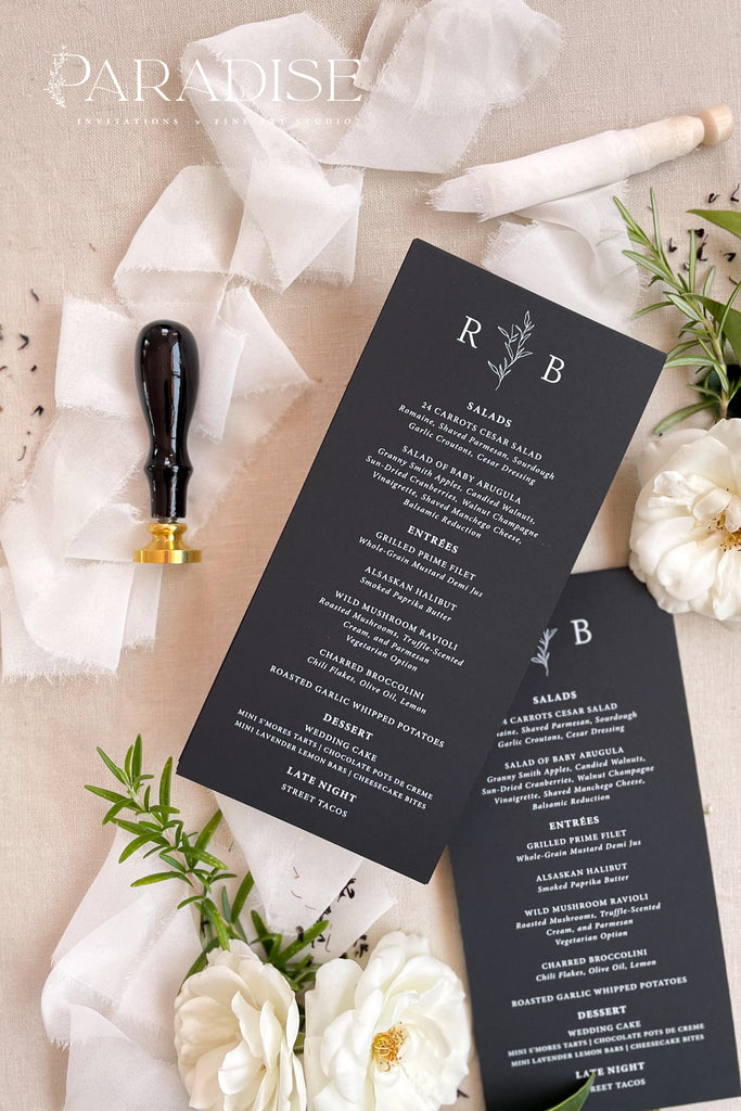 Alessandra Modern Wedding Menus