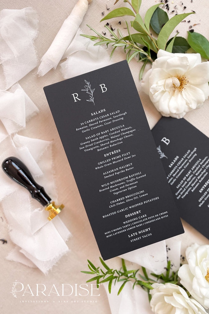 Alessandra Modern Wedding Menus