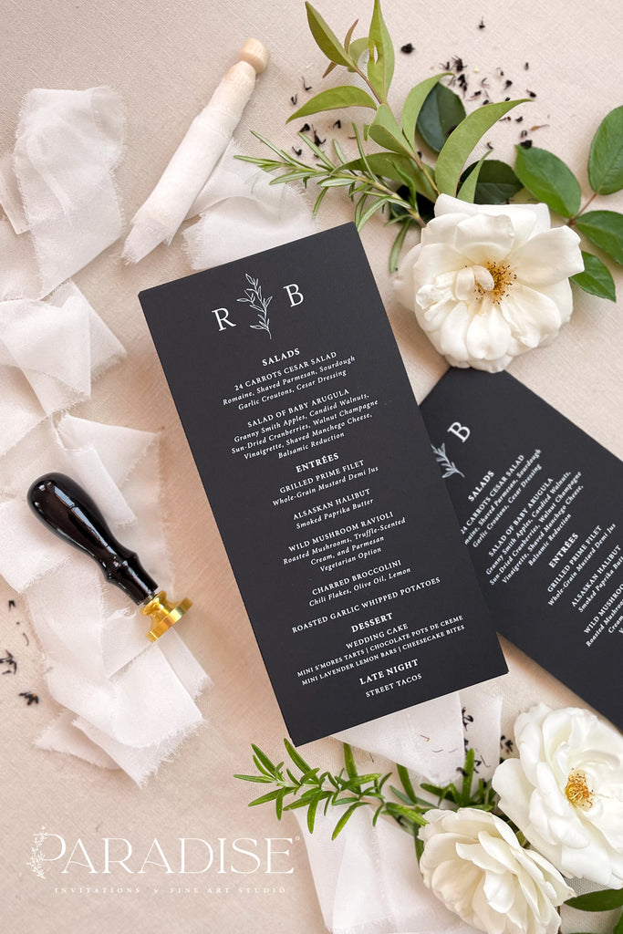 Alessandra Modern Wedding Menus