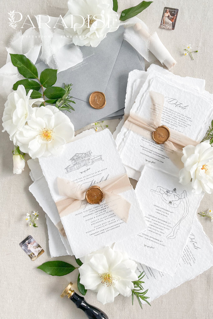 Clara Handmade Paper Wedding Invitation Sets