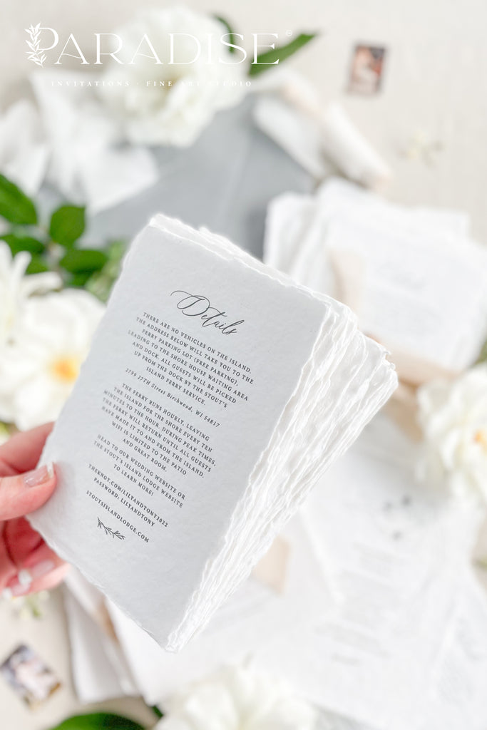 Clara Handmade Paper Wedding Invitation Sets