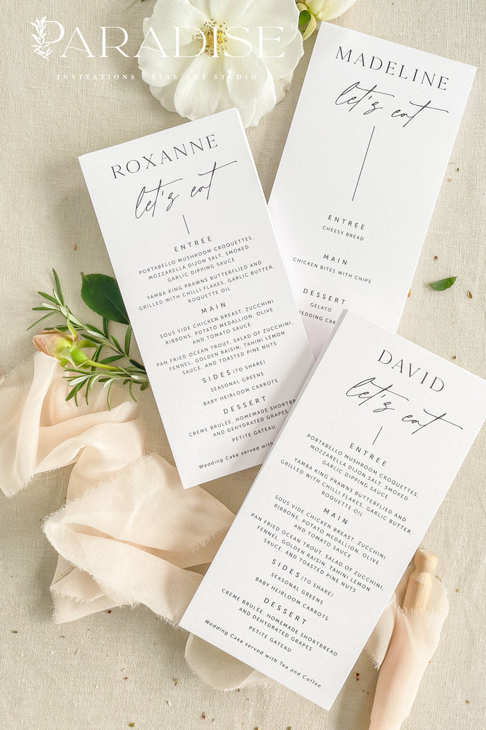 Coralie Modern Calligraphy Wedding Menus