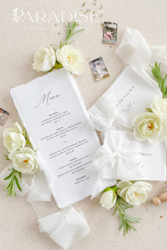 Charleen Handmade Paper Wedding Menus