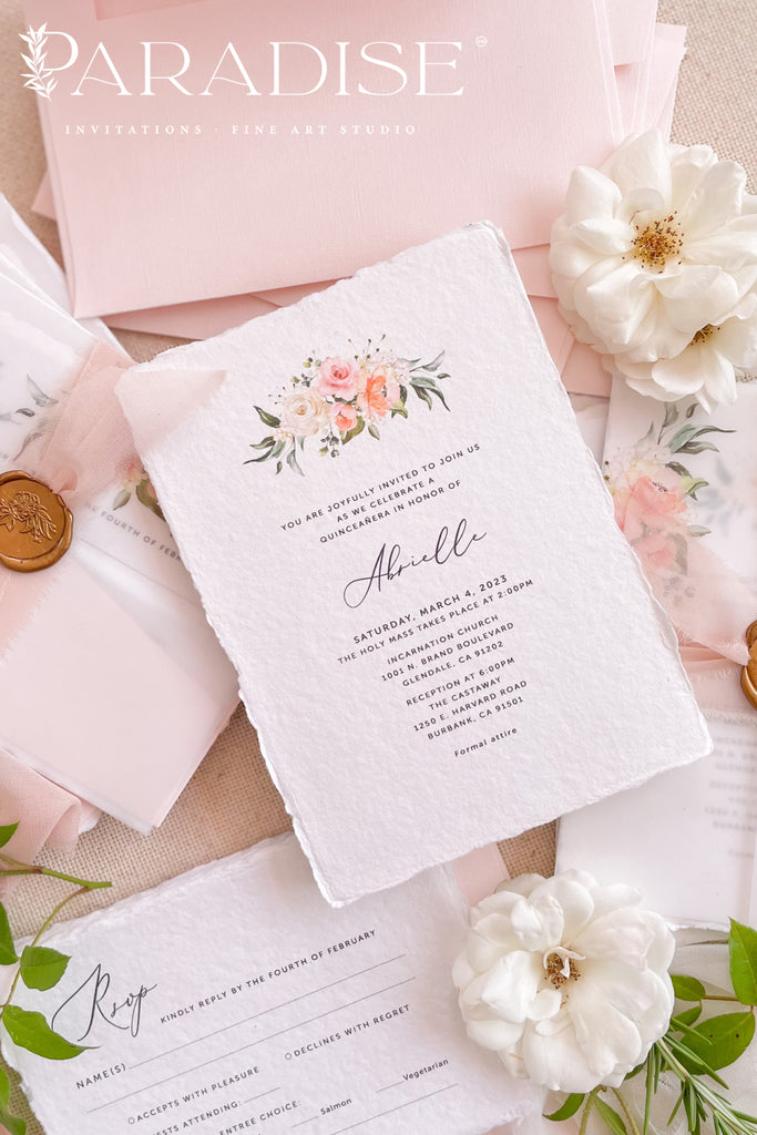 Alyson Handmade Paper Baptism Invitations