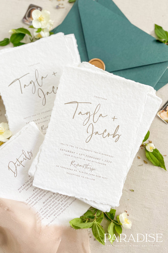 Eden Handmade Paper Wedding Invitation Sets