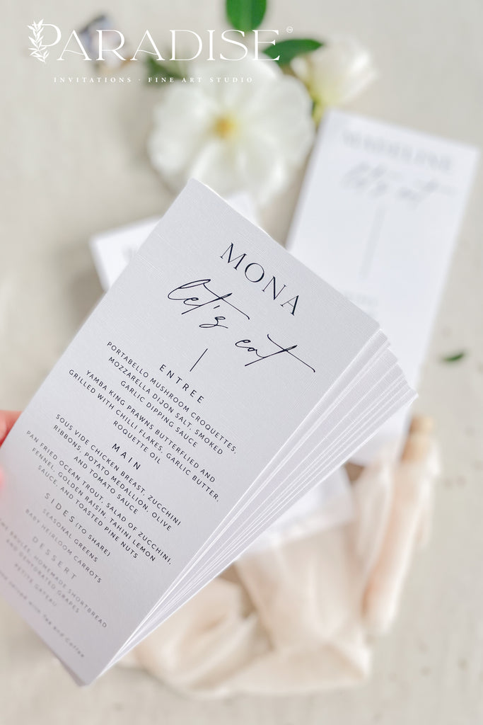 Coralie Modern Calligraphy Wedding Menus