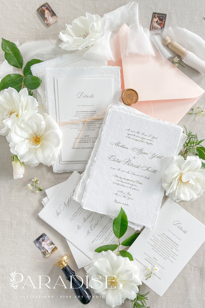 Frederique Handmade Paper Wedding Invitation Sets