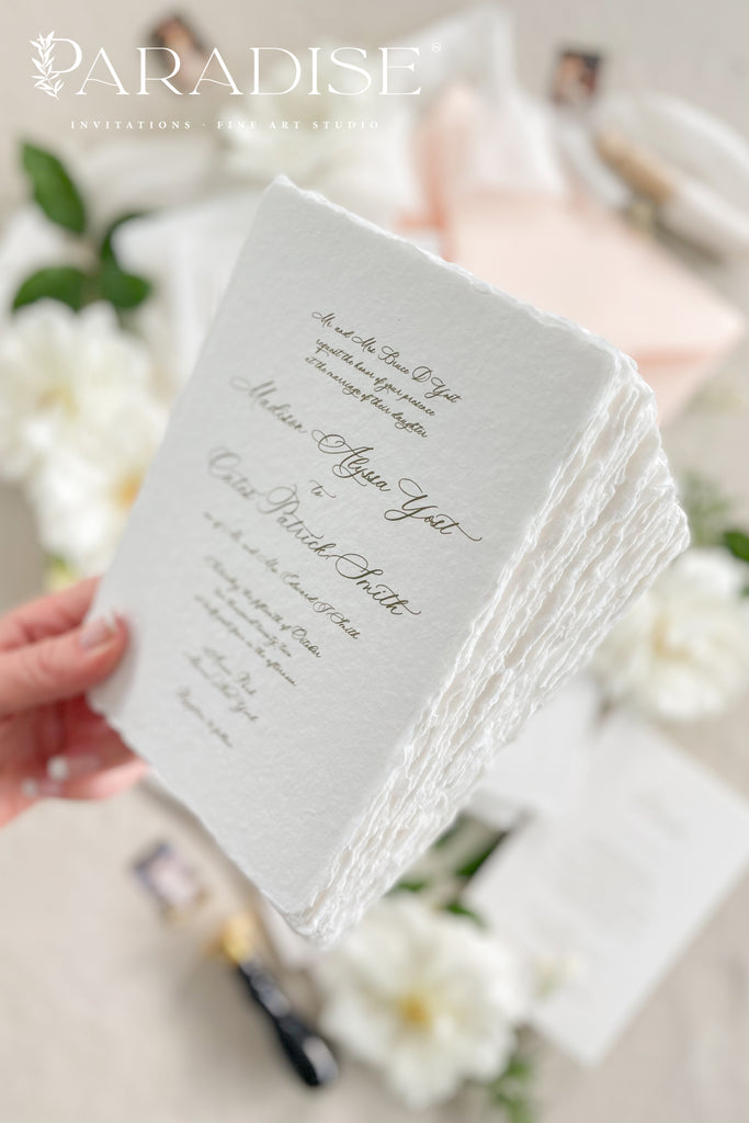 Frederique Handmade Paper Wedding Invitation Sets