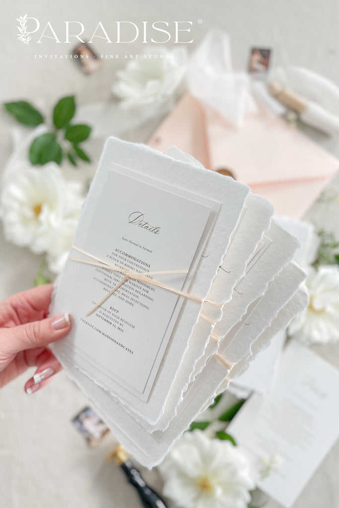 Frederique Handmade Paper Wedding Invitation Sets