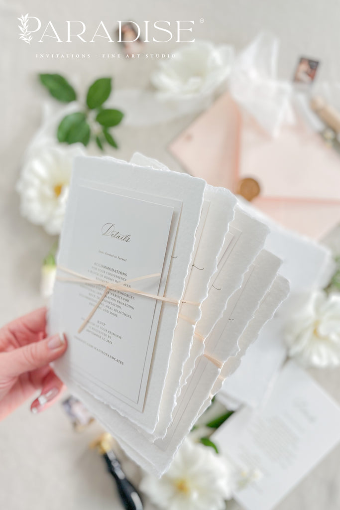 Frederique Handmade Paper Wedding Invitation Sets