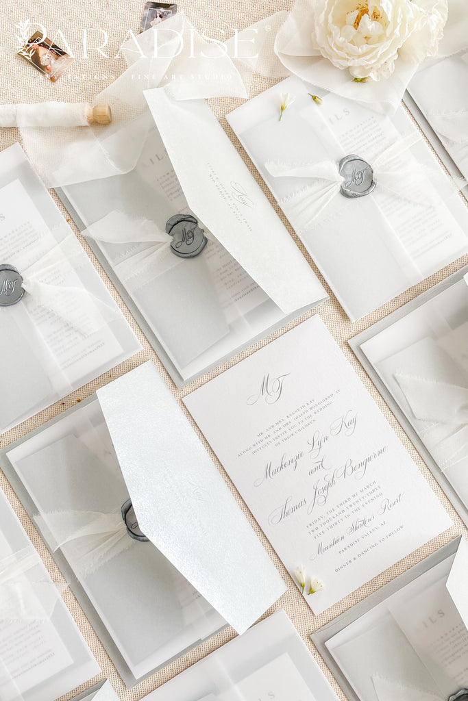 Charline Silver Wedding Invitations