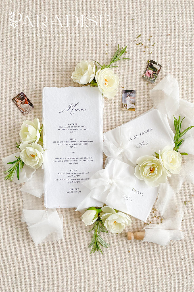 Charleen Handmade Paper Wedding Menus