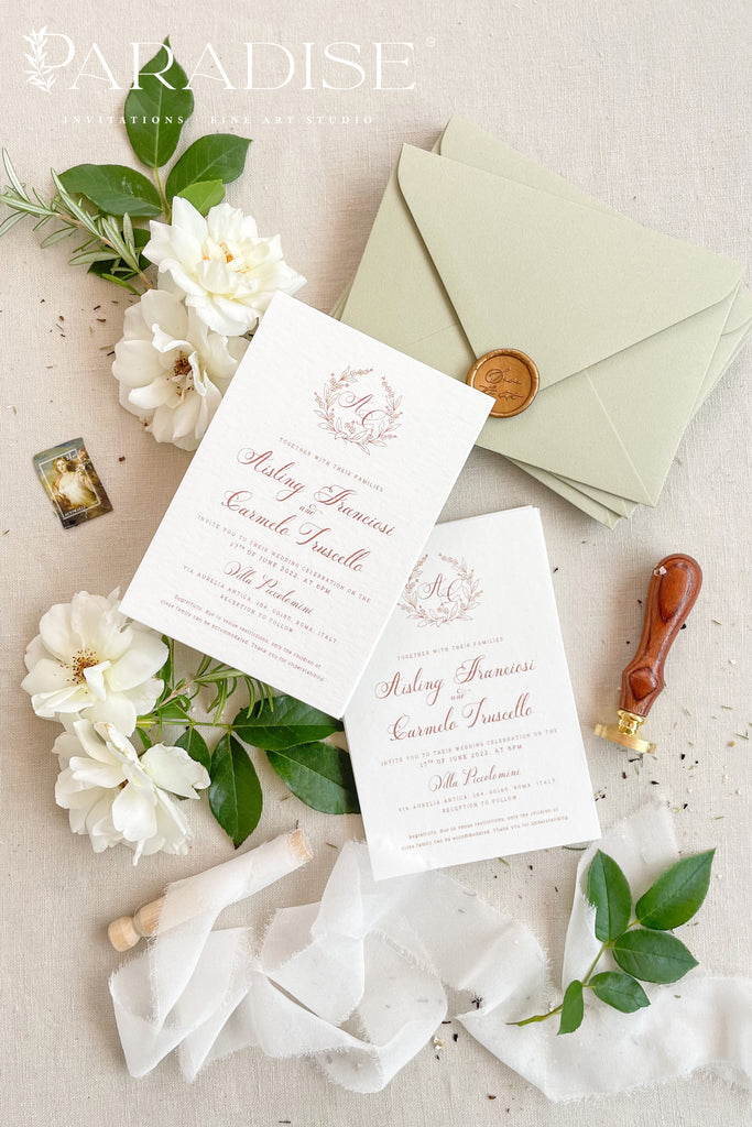 Aimee Wreath Wedding Invitations