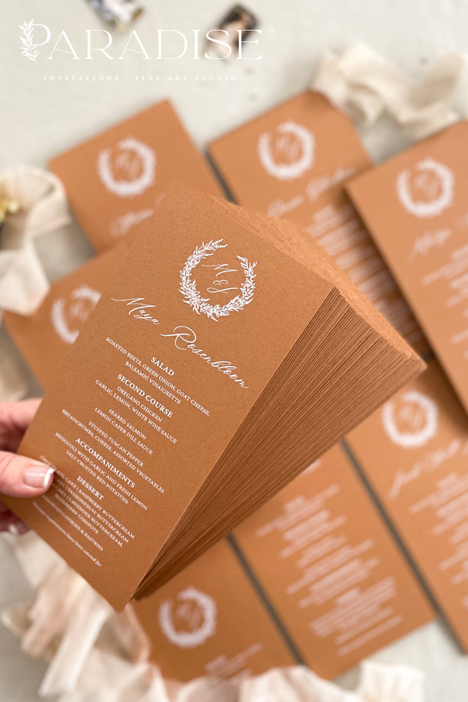 Devonna Cinnamon Paper Wedding Menus