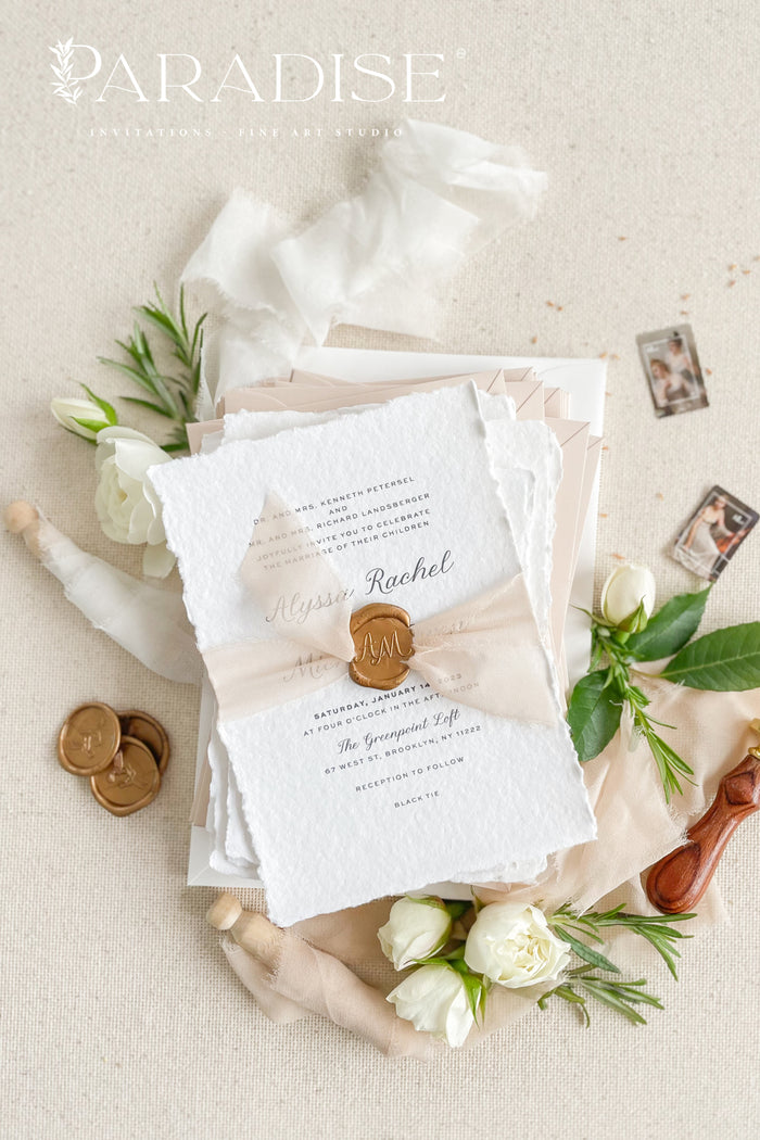 Adriene Handmade Paper Wedding Invitation Sets