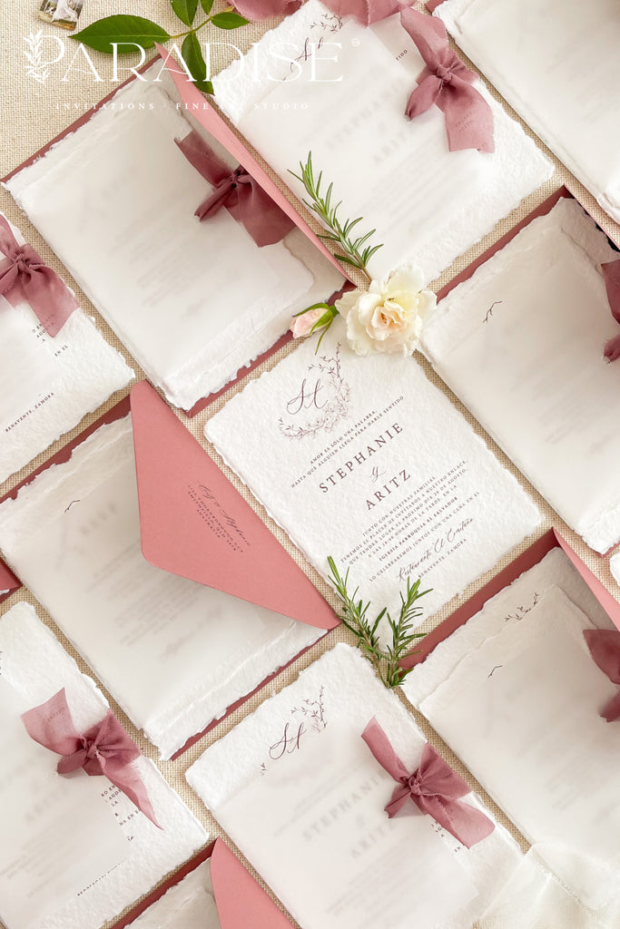 Bernardine Handmade Paper Wedding Invitation Sets