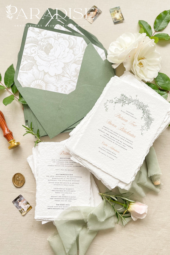 Antonine Handmade Paper Wedding Invitation Sets