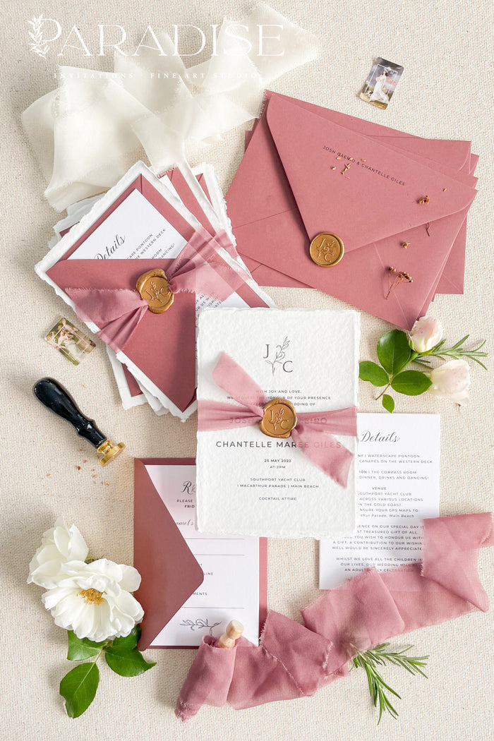 Annabelle Handmade Paper Wedding Invitation Sets