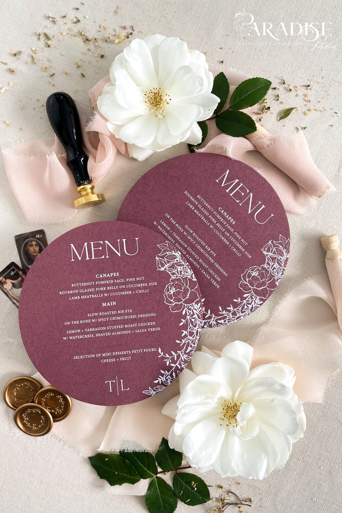 Chipriana Circle Wedding Menus