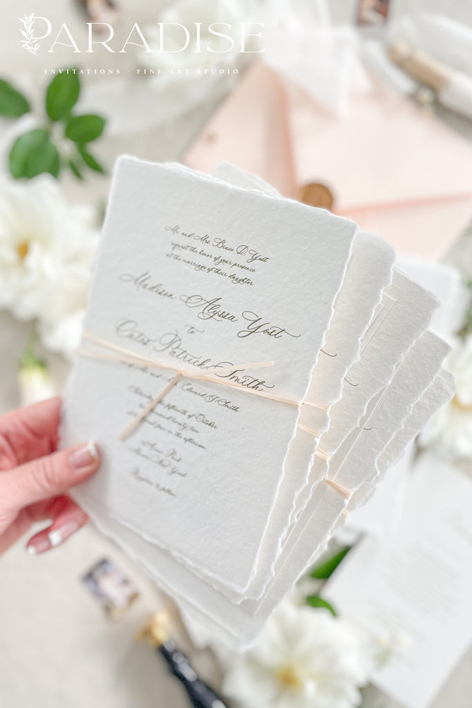 Frederique Handmade Paper Wedding Invitation Sets