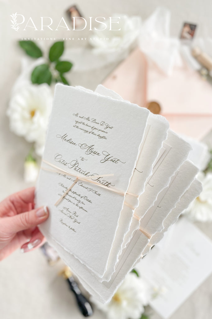 Frederique Handmade Paper Wedding Invitation Sets