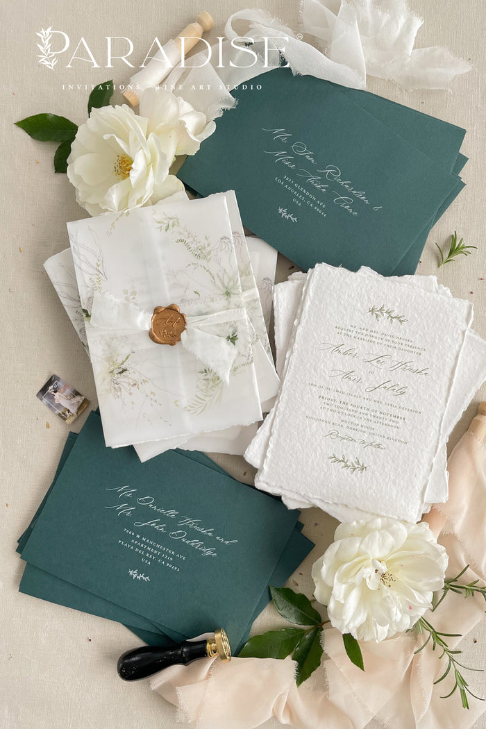 Celine Handmade Paper Wedding Invitation Sets