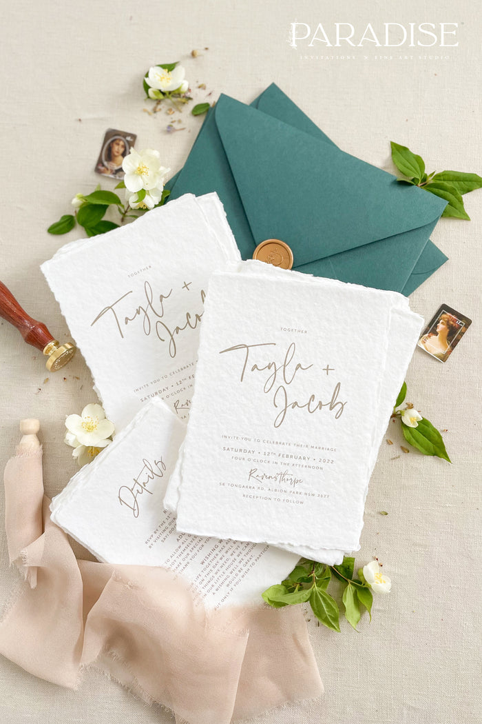 Eden Handmade Paper Wedding Invitation Sets