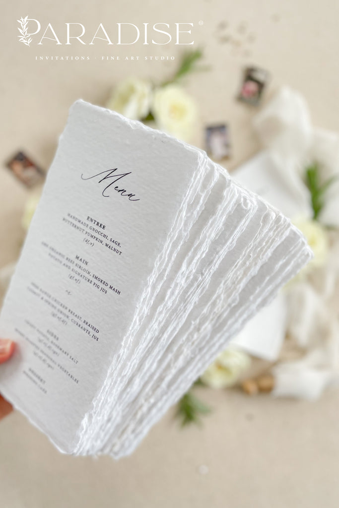 Charleen Handmade Paper Wedding Menus