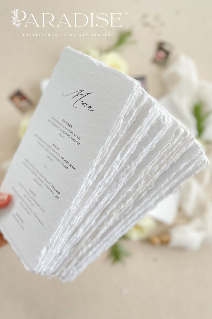 Charleen Handmade Paper Wedding Menus