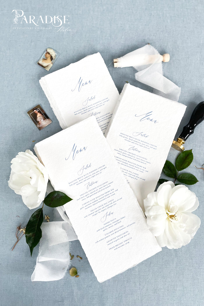 Toulya Handmade Paper Wedding Menus