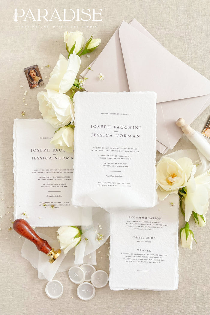 Bella Handmade Paper Wedding Invitation Sets