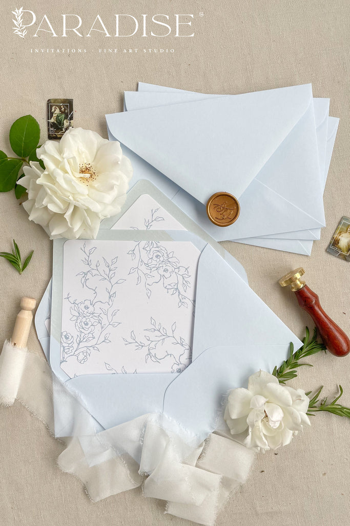 Sky Blue Envelopes and Envelope Liners