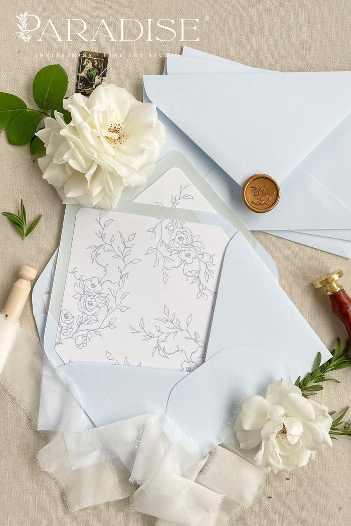 Sky Blue Envelopes and Envelope Liners