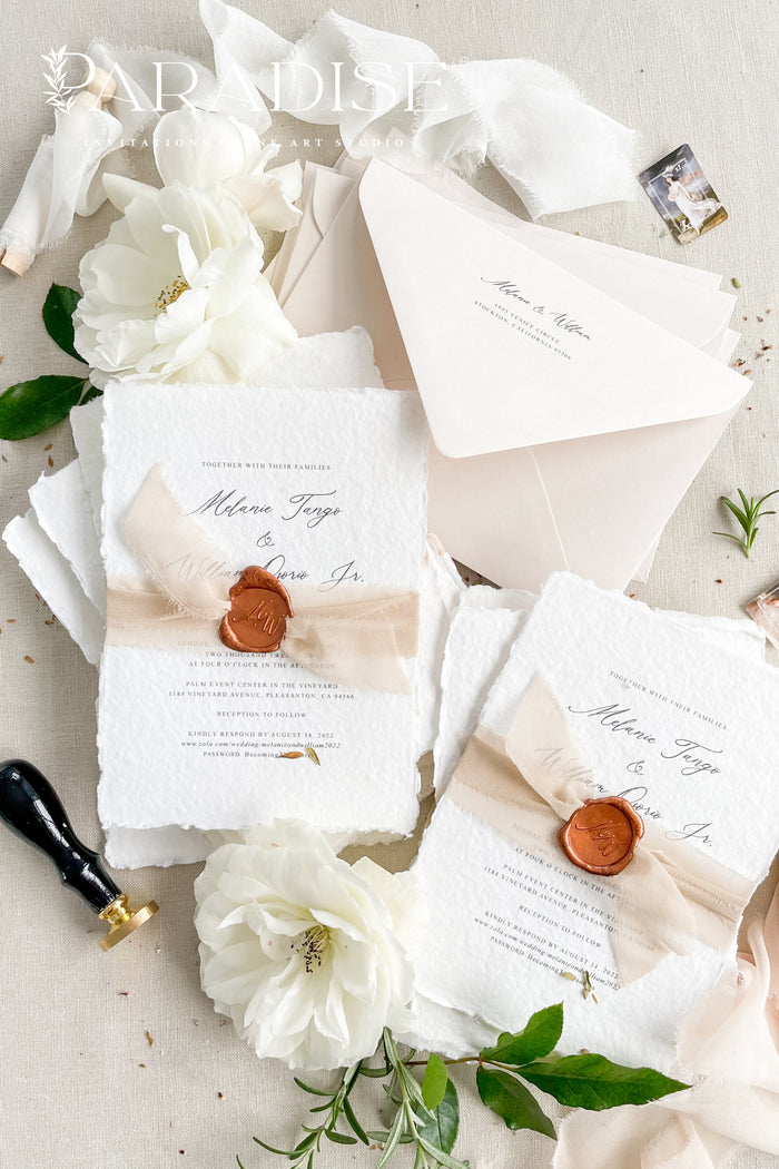 Lune Handmade Paper Wedding Invitation Sets