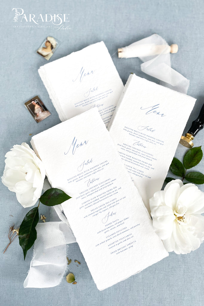 Toulya Handmade Paper Wedding Menus