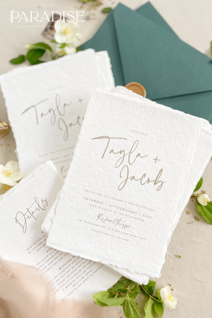 Eden Handmade Paper Wedding Invitation Sets