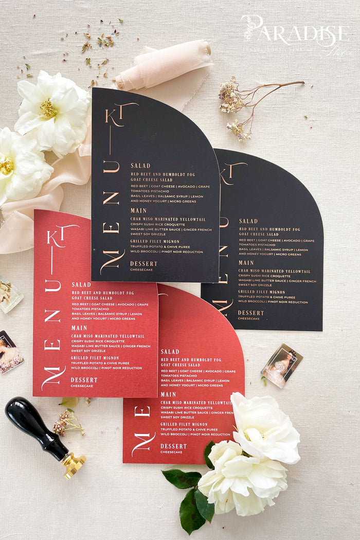 Heleanor Half Arch Wedding Menus