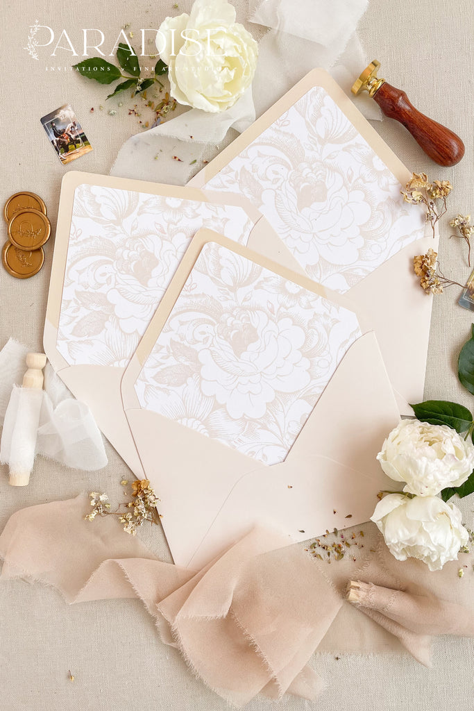 Almond Envelopes and Floral Envelope Liners