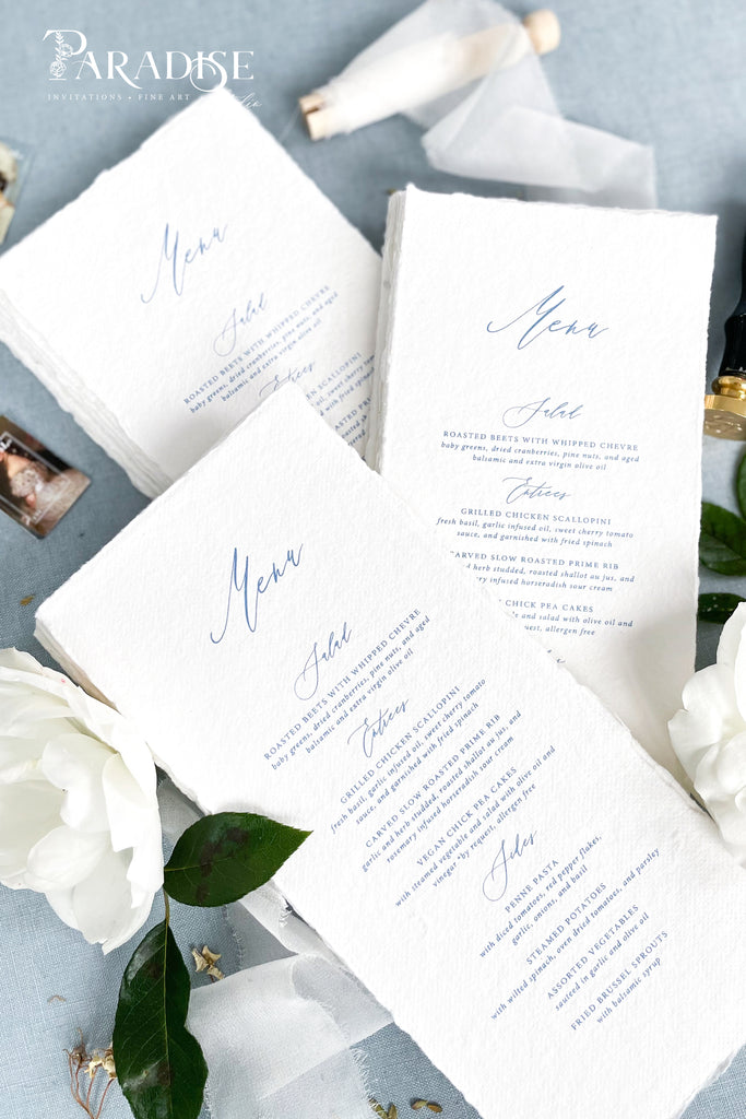 Toulya Handmade Paper Wedding Menus