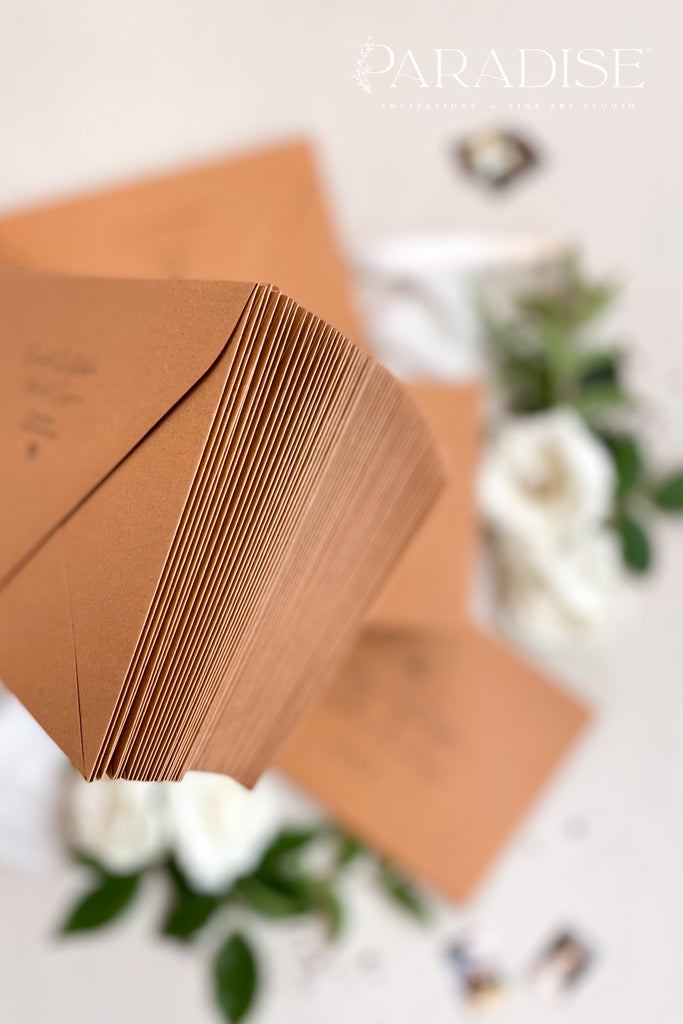 Cinnamon Envelopes and Black Ink Printing