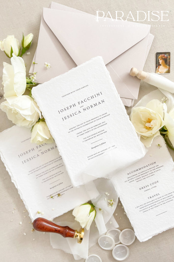 Bella Handmade Paper Wedding Invitation Sets