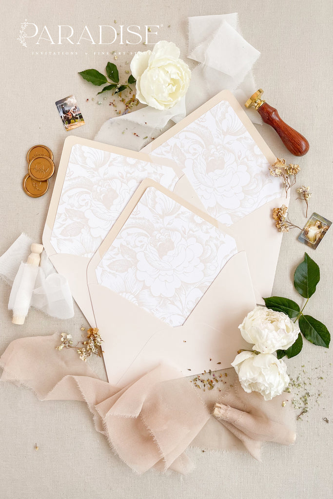 Almond Envelopes and Floral Envelope Liners