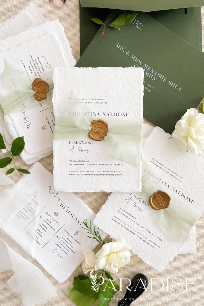 Jeanee Handmade Paper Wedding Invitation Sets