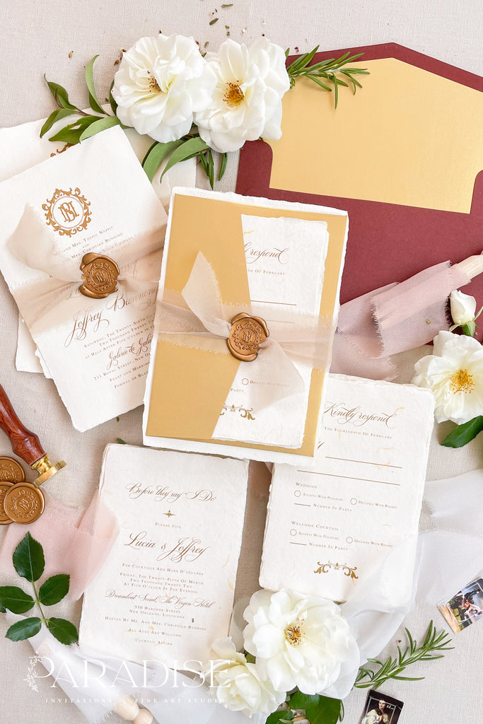 Veronica Handmade Paper Wedding Invitation Sets