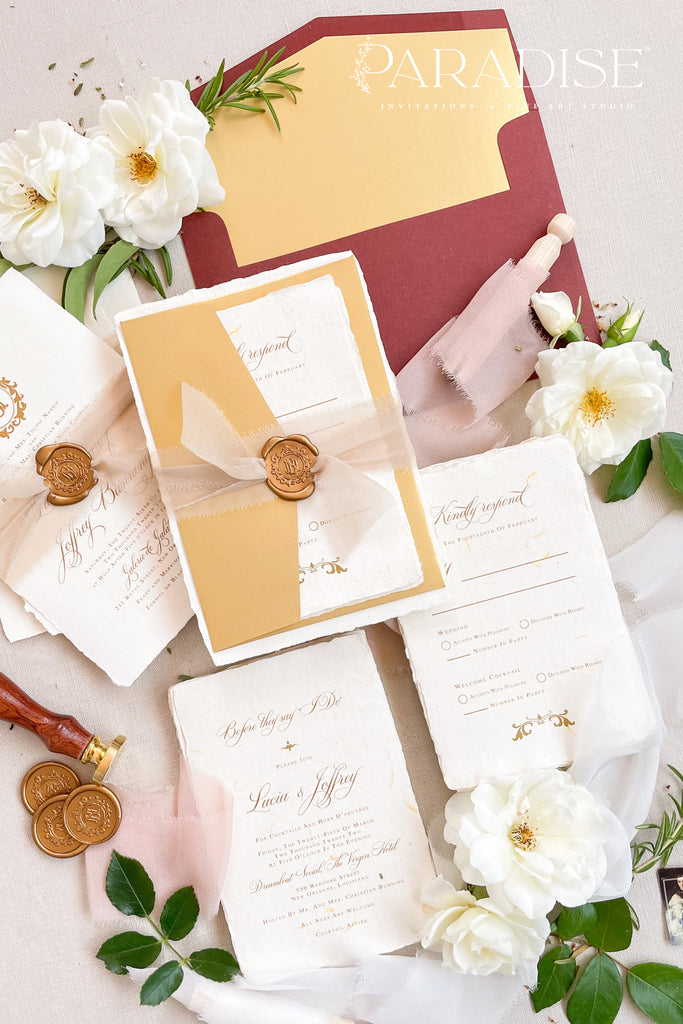 Veronica Handmade Paper Wedding Invitation Sets