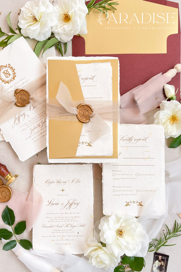 Veronica Handmade Paper Wedding Invitation Sets