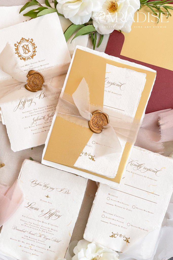 Veronica Handmade Paper Wedding Invitation Sets