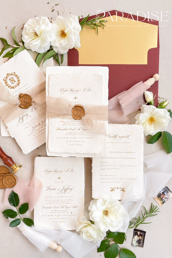 Veronica Handmade Paper Wedding Invitation Sets