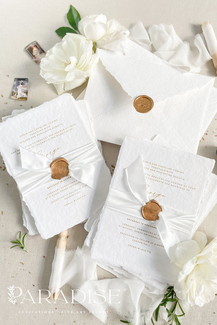 Agnes Handmade Paper Wedding Invitation Sets