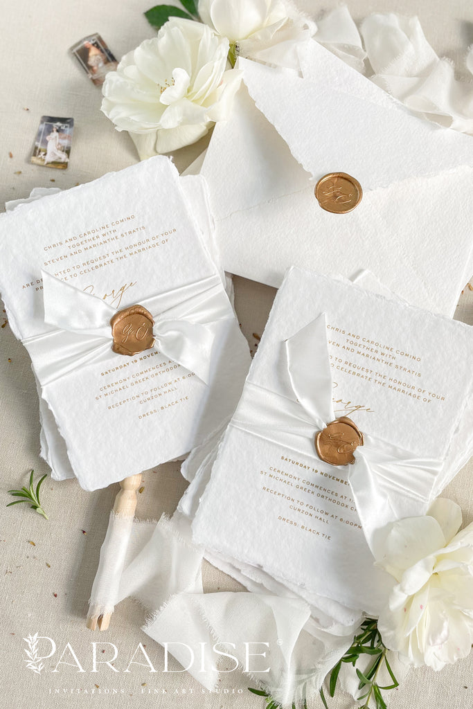 Agnes Handmade Paper Wedding Invitation Sets